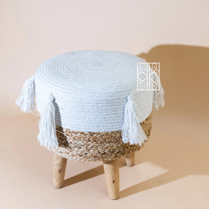 Cotton and Jute Ottoman stool