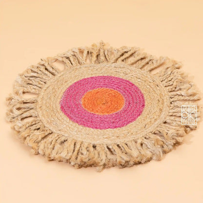 pink Handwoven Jute carpet and floor mats for house