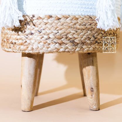 Cotton and Jute Ottoman stool