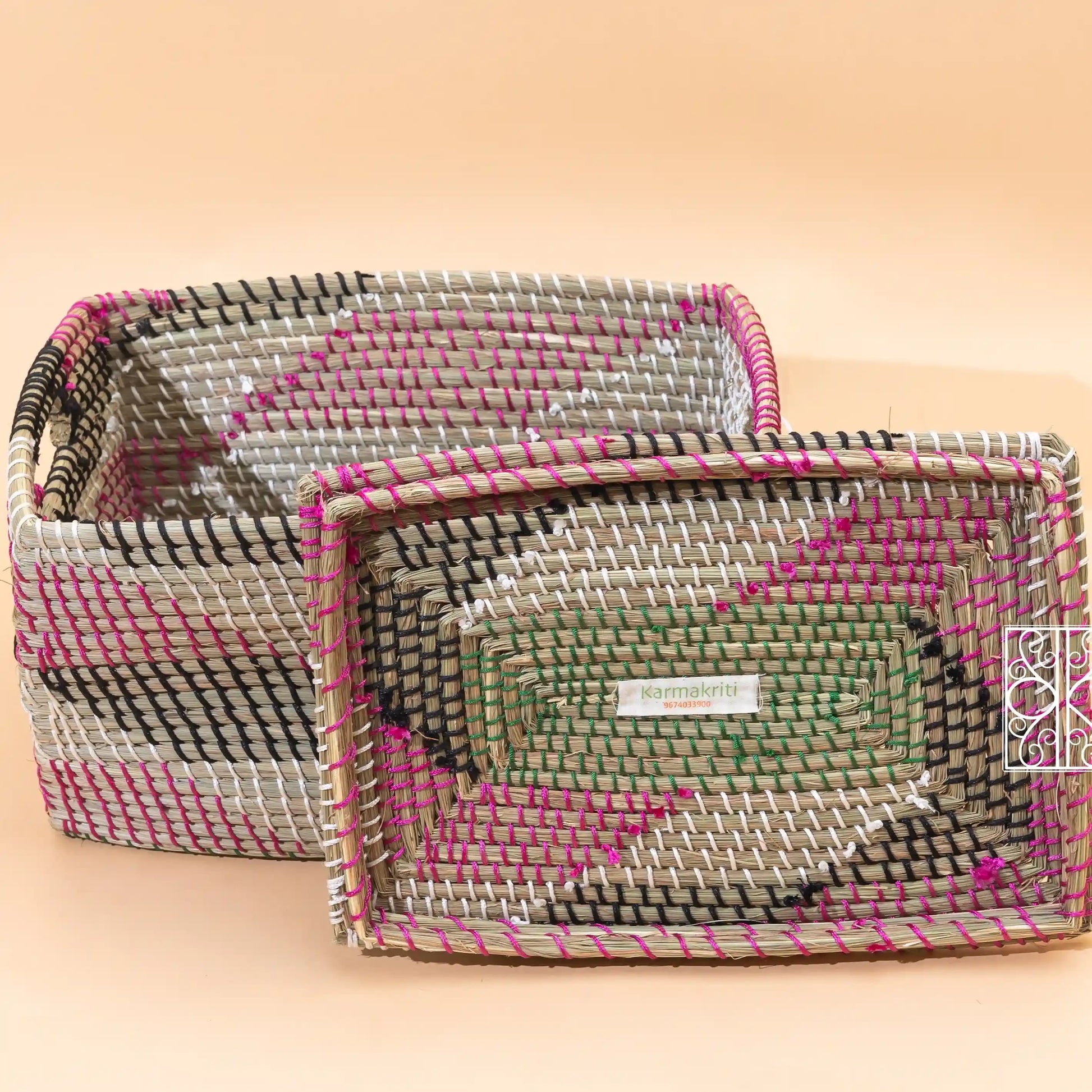 handmade Wicker storage Box - Seagrass wardrobe organizer