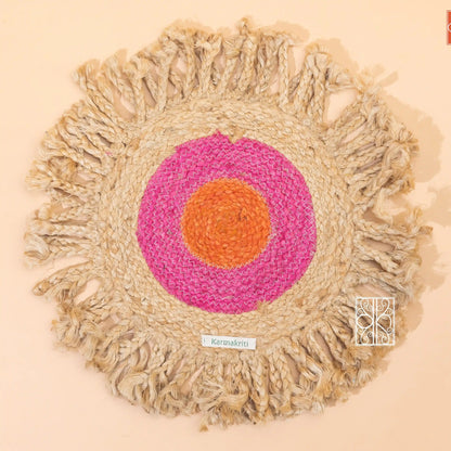 pink Handwoven Jute carpet and floor mats for house