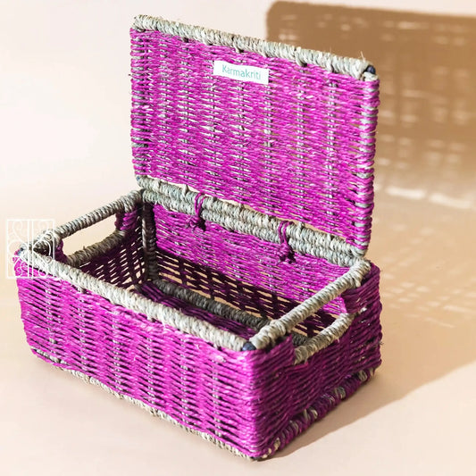 Wicker Storage box with lid