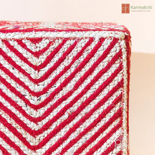 Jute pouffe | Jute stool | Zig-Zag