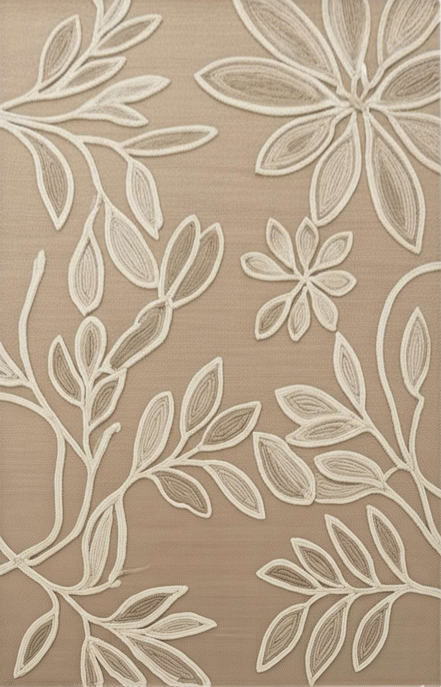 Beige Bloom HandTufted Woollen Rug