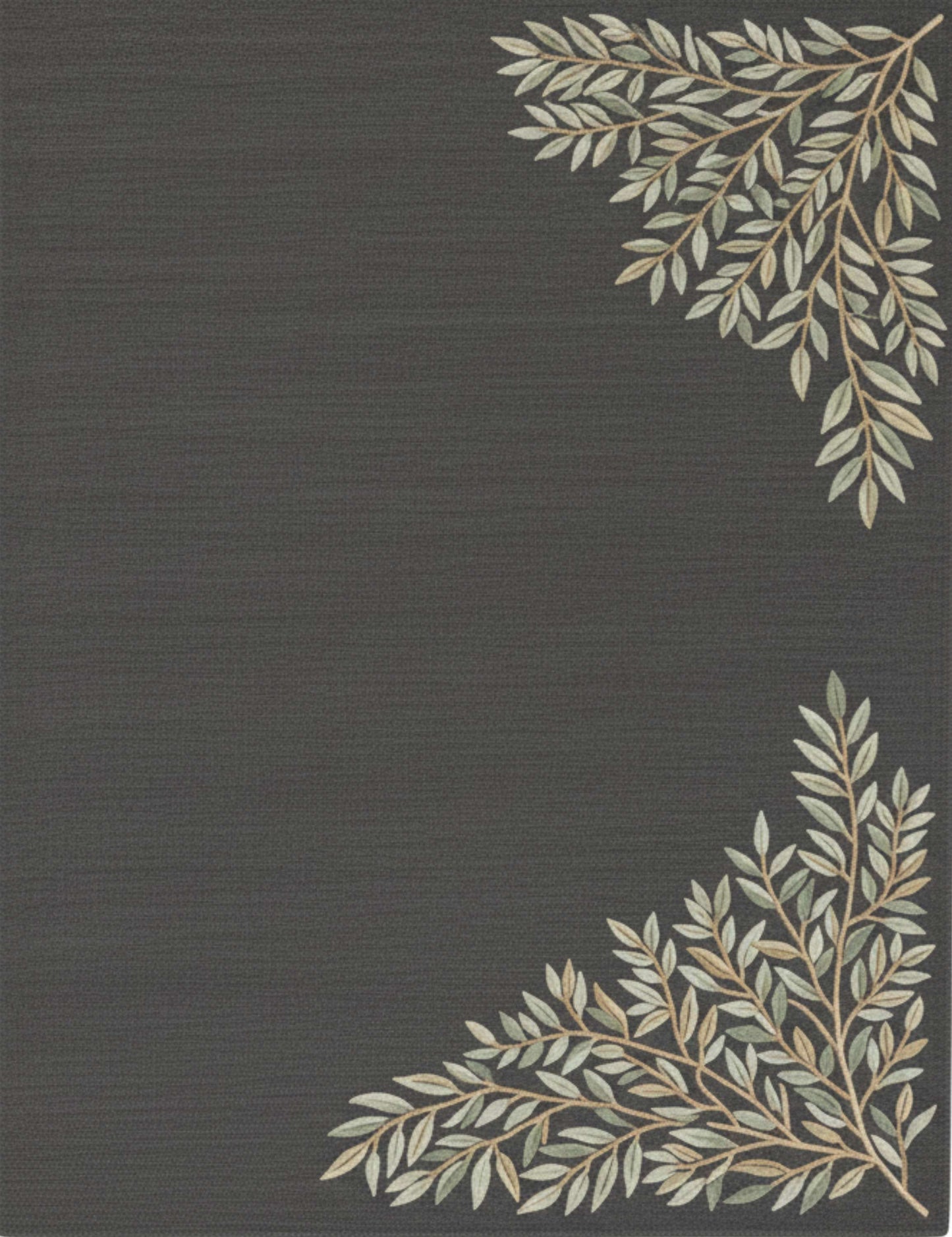 Charcoal Mist Botanical Handtufted Woollen Rug