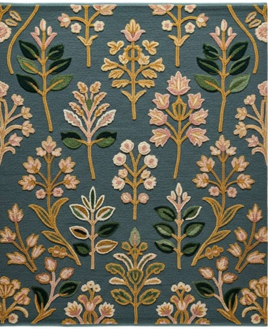Floral Symphony Handtufted Woollen Rug