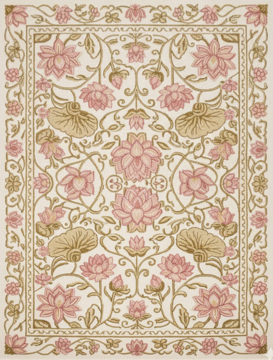 Handtufted Woollen Rug | Lotus Bloom
