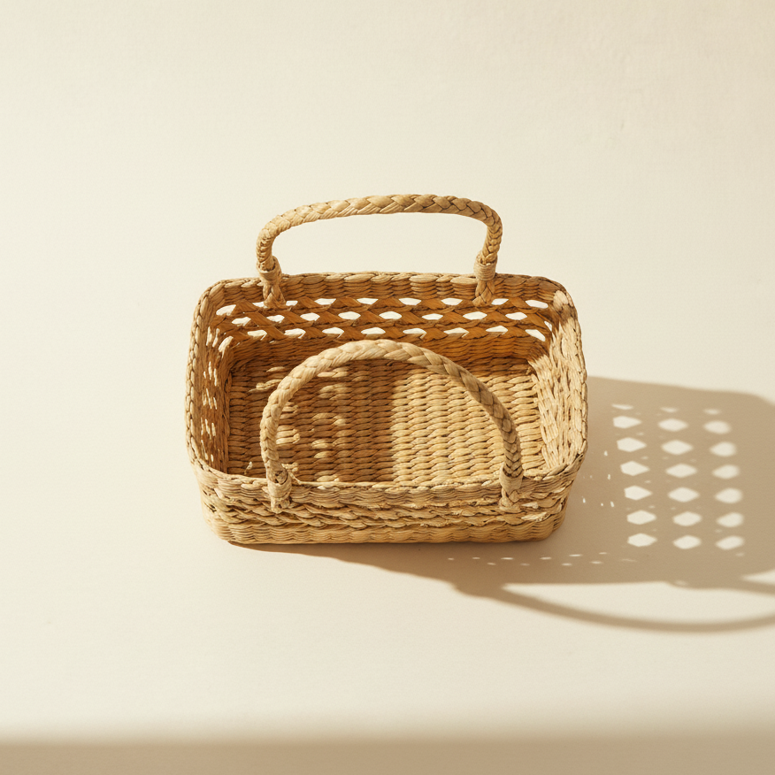 Seagrass Mesh hamper basket