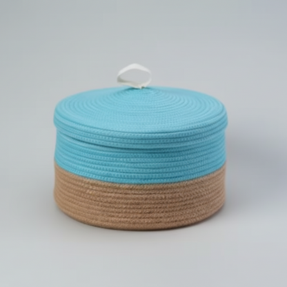 Round Cotton hamper box with Lid