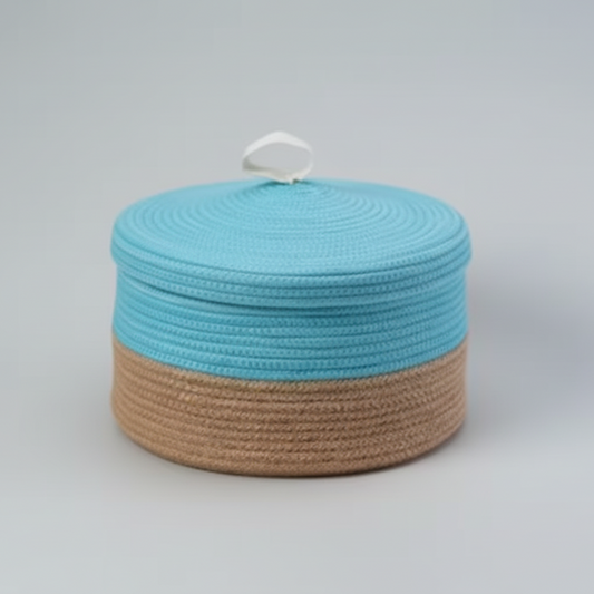 Round Cotton hamper box with Lid
