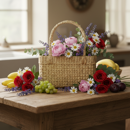 Seagrass Hamper basket with Sturdy Handles