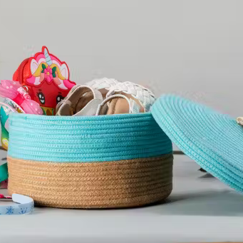 Round Cotton hamper box with Lid