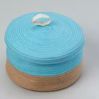 Round Cotton hamper box with Lid