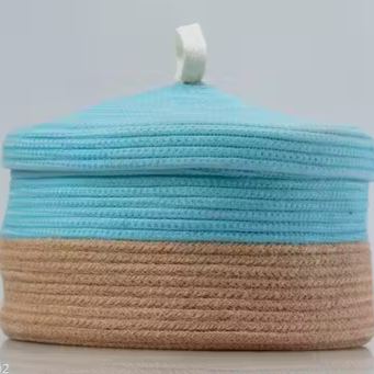 Round Cotton hamper box with Lid