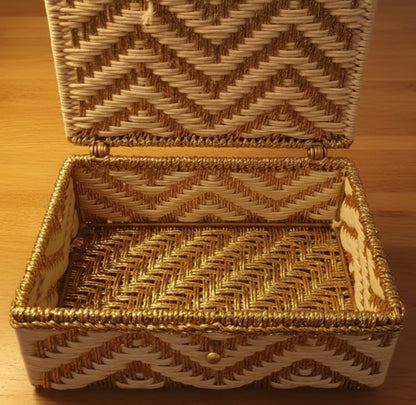 Golden Treasure box | Jute over Metal Frame
