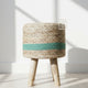 Jute pouffe | Jute stool | Ottoman stool | Aquamarine