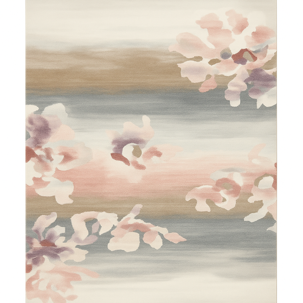 Blush Mirage Handwoven Rug | Watercolour Bloom