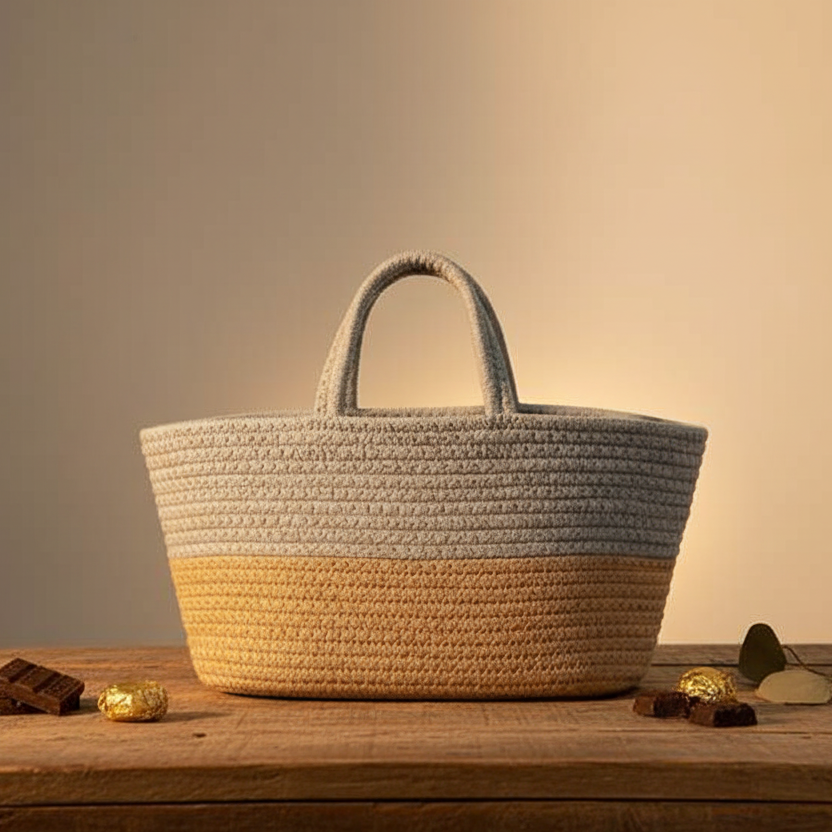 Handcrafted Jute hamper basket