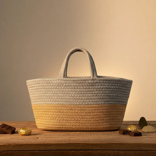 Handcrafted Jute gift Basket Slate Gray