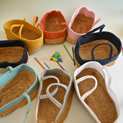 Handcrafted Jute gift Basket White