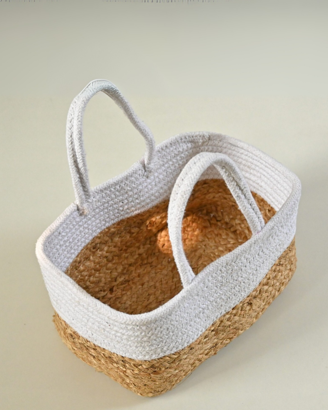 Handcrafted Jute gift Basket White