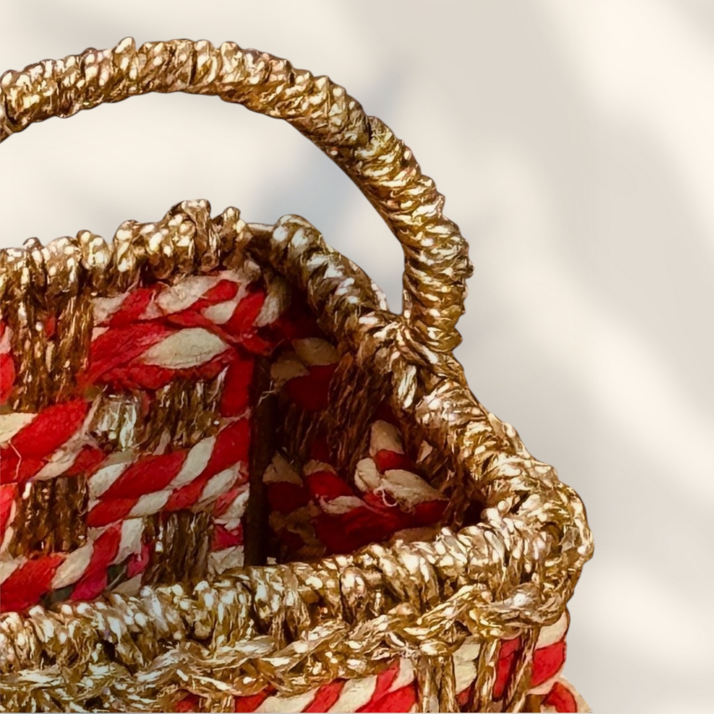 Luxé Multicolor Handwoven Metal Home Storage Basket|Organiser