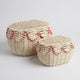 Woven Wicker Storage Baskets with Lid – Set of 2 Scalloped Trim Baskets
