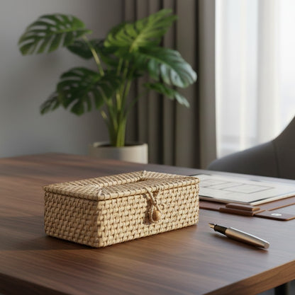 Bamboo Tissue Box | Rattan Basket for Kitchen