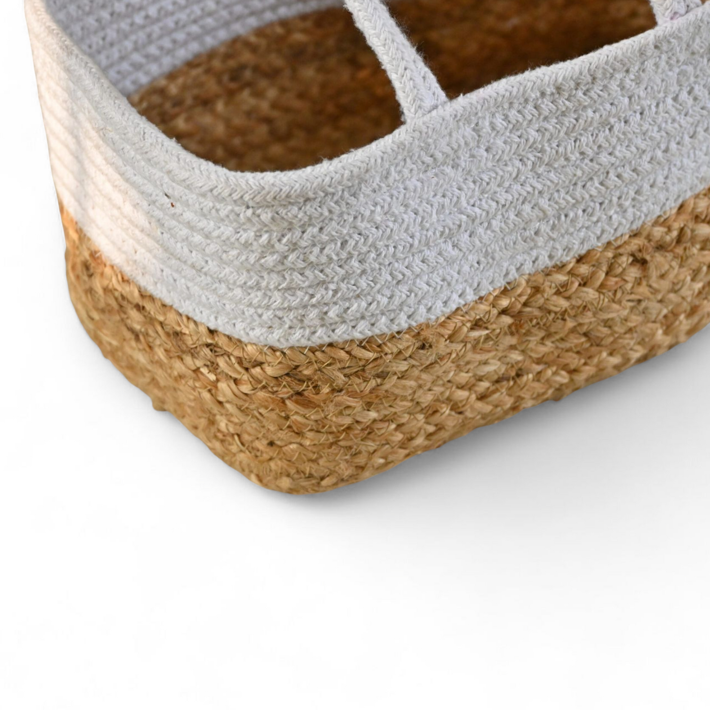 Handcrafted Jute gift Basket White