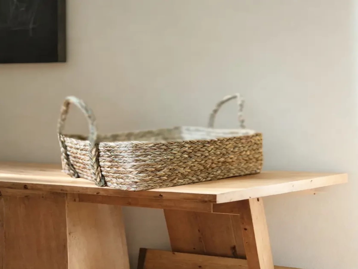 Handmade wicker storage basket