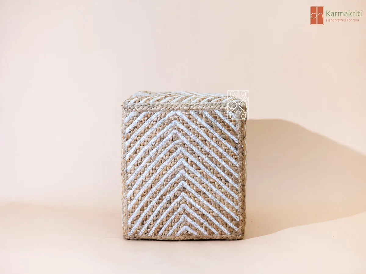 Square Jute Pouf