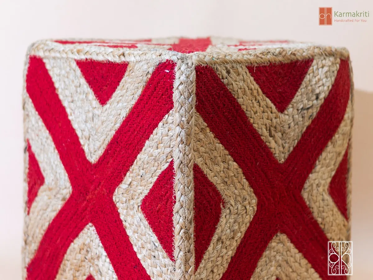 Cotton and Jute Pouf