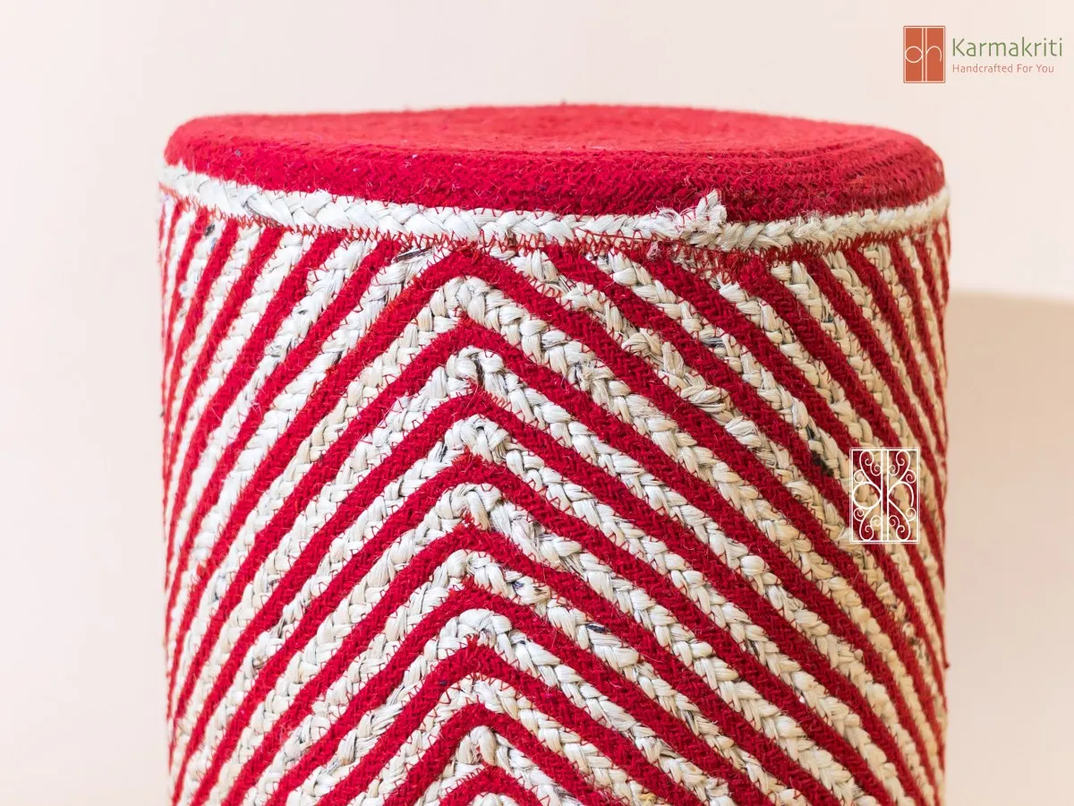 Jute Round Pouf