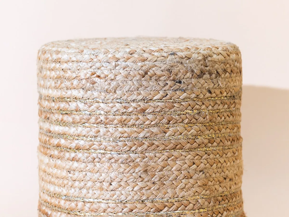 Jute Round Pouf