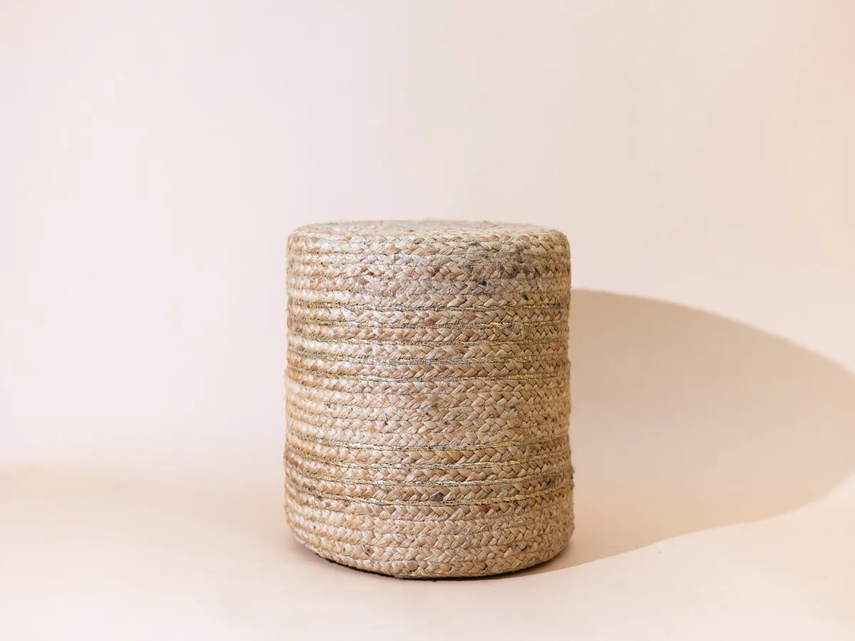 Jute Round Pouf