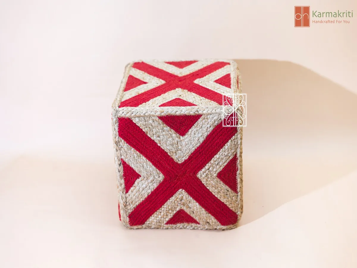 Cotton and Jute Pouf