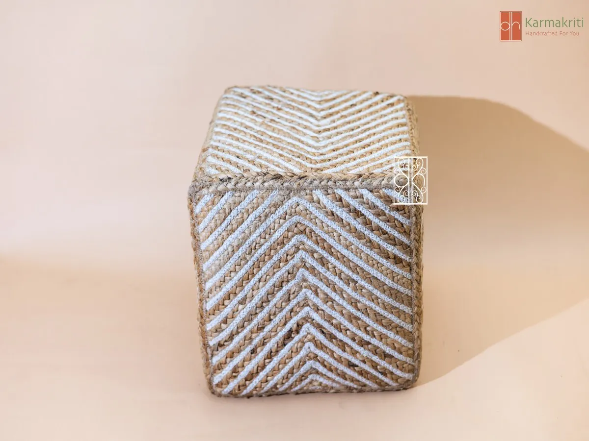 Square Jute Pouf