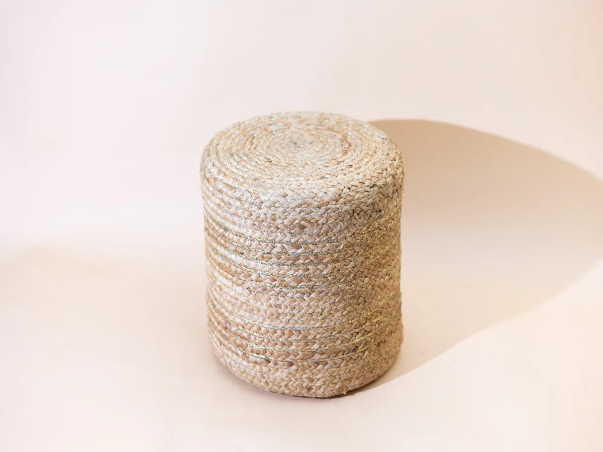 Jute Round Pouf