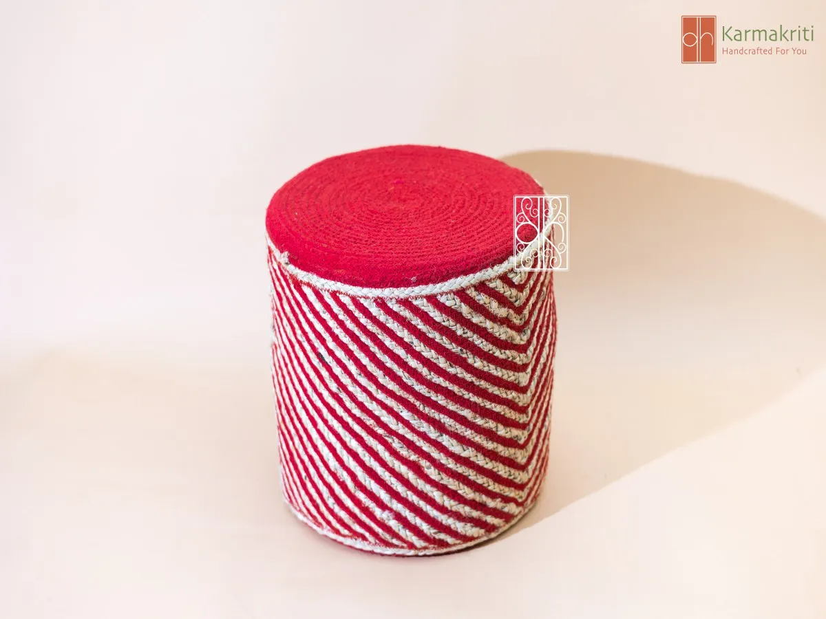 Jute Round Pouf