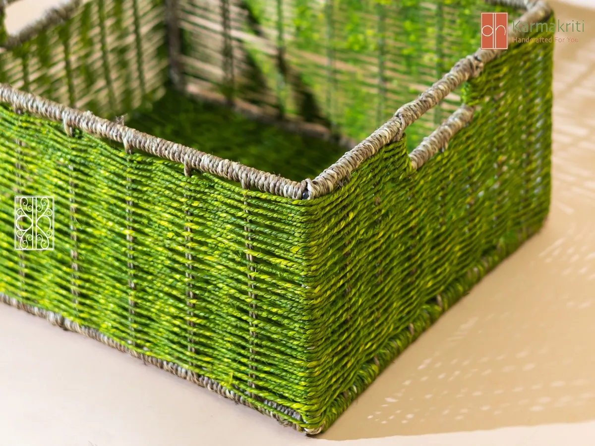 Green Seagrass basket in a room