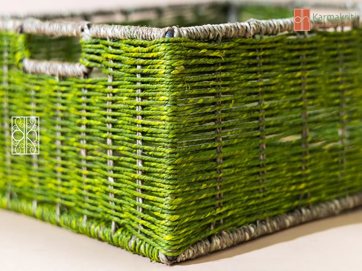 Green Seagrass basket in a room