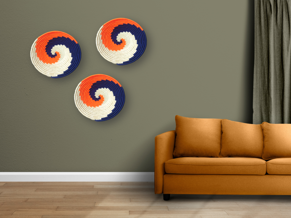 Swirl TriColour Wall Plate