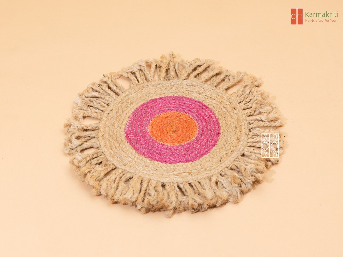 Columbian Pink,Orange & Golden Brown Handwoven Rug